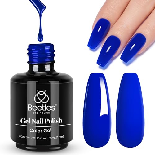 Beetles 15 ml UV Nagellack Blaue, Gel Nagellack Paulina Lapisblau UV LED Maniküre DIY Gel Nagelkunst Design für Anfänger