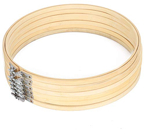 Kreuzstich Rahmen Hoop 20/26 cm Bambus Stickrahmen Einstellbar Kreis Kreuzstich Hoop Ringe für Handstickerei, Kreuzstich Stickerei, DIY Handwerk Nähen (6 Stück à 26 cm)