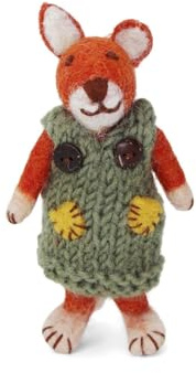 Gry & Sif Handmade & Fairtrade Certified Stylish Danish Design X Artisans from Nepal | Tier-Figuren aus Filz - Fuchsfamilie | Deko-Figuren zum Hinstellen | 12cm