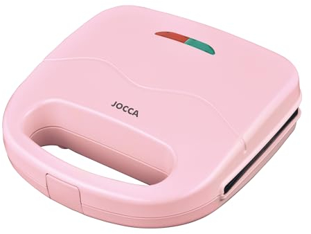 Jocca Sandwichmaker Sweet Line Rosa, 750W, Antihaftbeschichtete Grillplatten, 2 Scheiben, Thermostatsteuerung