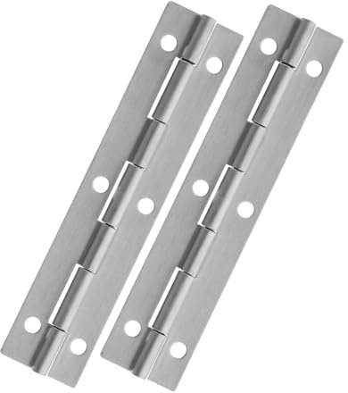 SEWOART Charnière Piano Inox 2 Pièces Charnières Longues Continues 6 Pouces Robustes pour Portes d'Armoires Fenêtres Boîtes en Installation Facile