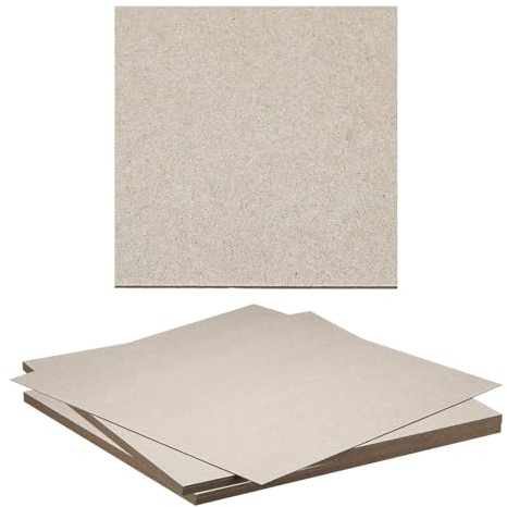 PATIKIL 12x12x0.04 Chipboard Sheets, 20Pcs Thick Book Board Binders Board Sturdy Bookbinding Supplies for Book Binding Cover, Gray