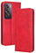 RankOne Wallet Case for OPPO Reno12 Pro 5G / OPPO Reno 12 Pro 5G (6.7 Inches), Magnetic Flip Leather Cover with Card Slots Kickstand Red