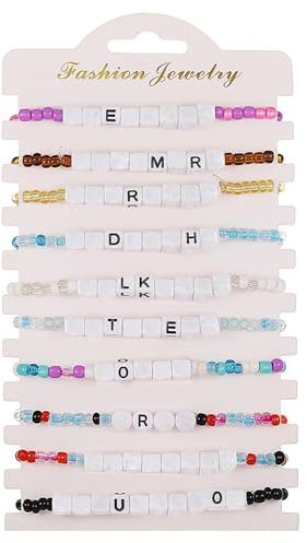 10 Pcs Friendship Bracelets Set for Pop Music Fans - Concert Bracelets, Lover Fearless Anti Hero Folklore Speak Now Reputation Music Bracelets Gifts for Music Fans
