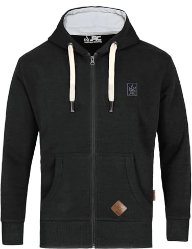 JRC Just Royal Clothing Mens Zipped Fleece Hoodies with Thermal Hood Inner, Casual Zip Up Hooded Sweatshirt Tops with Pockets (Charcoal, L)