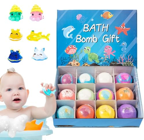 Bath Ball With Toys, Handmade Bath Ball, Moisturizing Bath Bomb, Land and Sea Toys, Adds Fun to Bath Time Moisturizing Bath Ball With Surprise Toys Handmade Bath Bombs for Kids and Adults