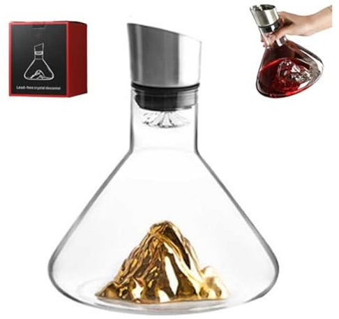 Revella Decanter Revella - Decantador de vino transparente, decantador de vino transparente con aireador, jarra de vino tinto con dispensador integrado, para botellas de vino