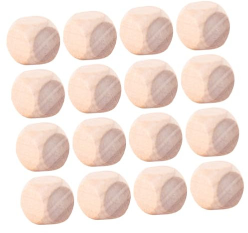 EXCEART 30 Pezzi Dadi Di Legno A Sei Facce Dadi Vuoti Non Finiti A Sei Facce Piccoli Cubi Vuoti Giocattolo Dei In Legno Fai Da Te Blocchi Di Blocchi