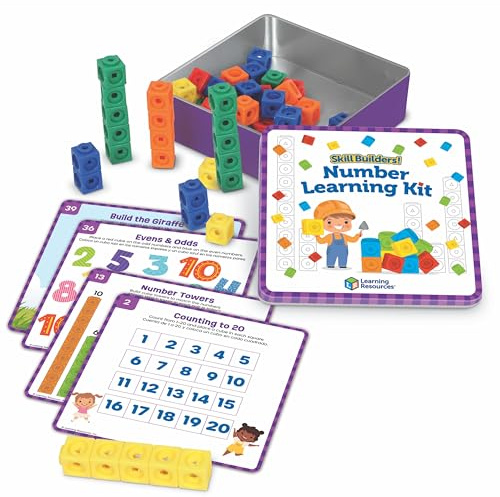 Learning Resources Skillbuilders Numbers Learning Kit - Math Manipulatives, Linking Cubes, Homeschool Supplies, Preschool Classroom Must Haves, Toddler Activities