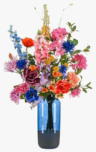 artplants.de Konstgjord bukett Feme, brokig, 105 cm, Ø65 cm – Konstgjord bukett