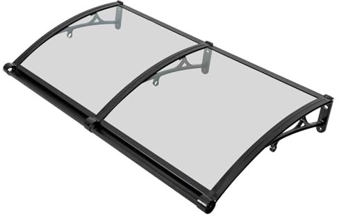 Regendach für Haustür, Aluminium Legierung Bogen Regenhaus für draußen, für Balkone Dächer Höfe Garagen 120 * 60cm
