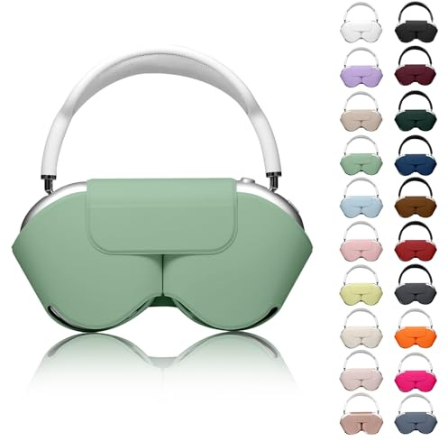 Youtec for Apple Airpods Max Case,Headphones Protective Case for AirPod Max Supports Sleep Mode, Anti-Scratch and Anti-Dust,Airpod Pro Max by PU Leather,Grass Green 2