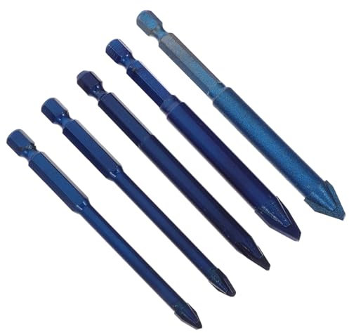 HOMSFOU 5pezzi Punte Da Trapano Per Metallo Punte Da Trapano Percussione Per Calcestruzzo e Muratura Da Eccentriche Per Piastrelle in Ceramica Vetro e Design Della Testa Per Maggiore