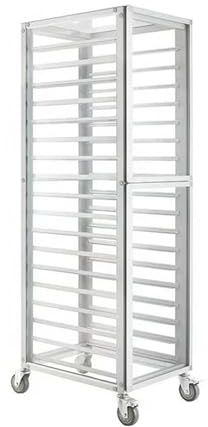 15/18-Tier Half Sheet Pan Rack,Aluminum Bakery Speed Rack with Locking Casters,Commercial Bread Cooling Rack for 23.6x15.7 Trays,Kitchen Storage Trolley(18-Tier)