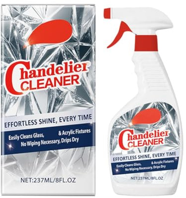 Chandelier Cleaner Drip Dry Spray, No Wipe Spray Away Dust Remover, Streak-Free Cleaning Spray, Effortless Clean Finish on Crystal and Glass