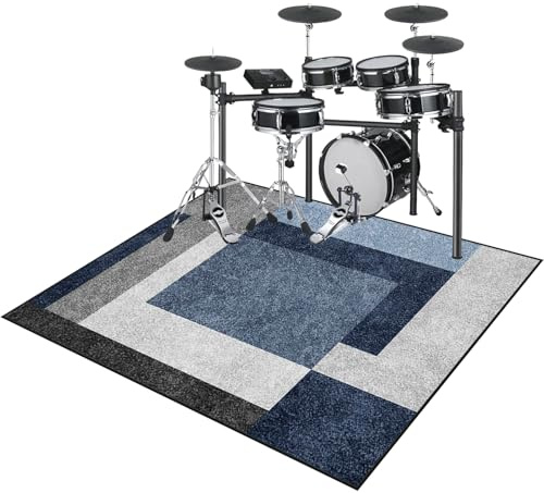 Alfombrilla de Tambor Alfombra para Batería Alfombra Batería Eléctrica Tapetes Acústicas Alfombras Drum Insonorizada Alfombras Rectangulares para Bombo Caja Alfombrillas Antideslizantes 140 x 120 cm