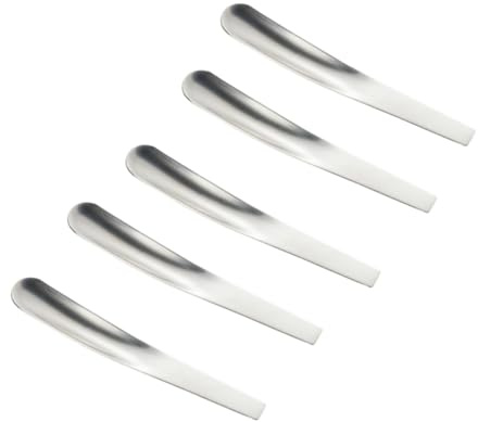 DECOMELODY 5 piezas Cucharas Mini Planas Inoxidable para Sopa Café y Té Cucharillas Multifuncionales para Hogar Hotel y Restaurante Diseño Pulido y Fácil de Limpiar