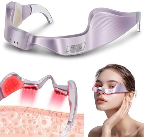 Rotlichttherapiebrille für Unteraugen – Nutra Light 650 nm zur Reduzierung von Falten, Rhytiden, Tränensäcken, Augenringen und Schwellungen, periorbitaler Behandlung und Augenschutz