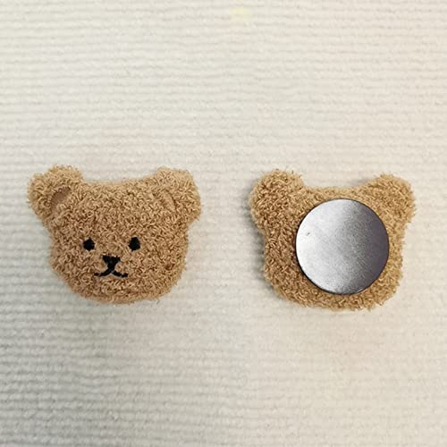 EMUKOEP Magnete da Frigorifero con Orso di Peluche Magnete Morbido in Gomma da Frigorifero con Animali 3D per la Decorazione della (Caffè)