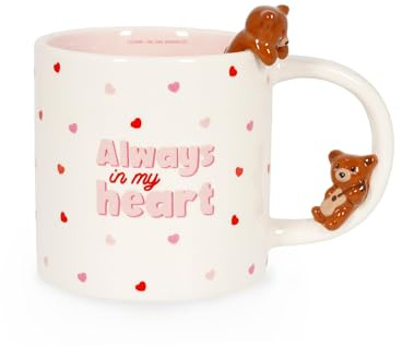 Legami - Taza de Gres - Too Cute to Handle, Tema Teddy Bear, Apta para Lavavajillas, Capacidad 350 ml