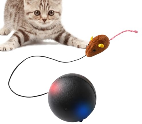 Interaktiv Kattboll - Smart Rullande Lek Med Sensor | Rörlig Kattboll | För Kattungar Och Valpar, Användbar Inomhus Och Utomhus, Perfekt För Födelsedagar, Vardag Helger