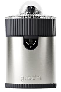 Guzzini, Sous Chef, Spremiagrumi con Coperchio Antipolvere, 100W, Acciaio Inox, Bio-Based, Doppio Cono 2-in-1, Beccuccio Salvagoccia (Anthracite)