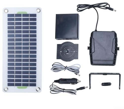 Micpointik Portable Solar Heater 30W 12V Fan System for RV Shed Greenhouse Pet House Warming Compact Crystalline Silicon Design
