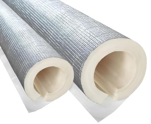 Insulating Foam Pipe Covers for Frost Protection in Winter, Aluminum Foil Pipe Insulation, 3.2 Feet Length