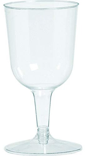 Amscan Plástico Transparente Desechables Copas de Vino 162 ml – 32 Unidades