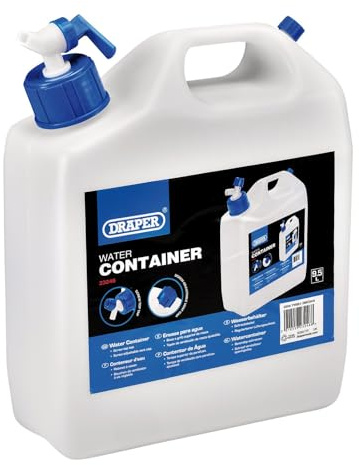 Draper 23246 Contenedor de Agua con Grifo, 9,5 L, Azul