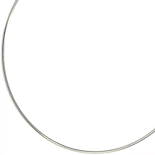 1,5mm Halsreif Omegakette Collier 925 Silber rhodiniert rund 50cm