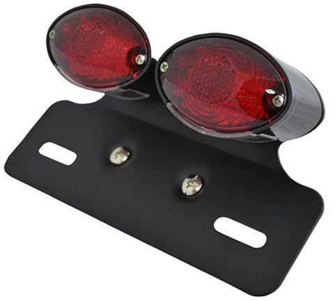 Luz Trasera LED de Freno de Motocicleta con Soporte, con Lentes Rojos y Transparentes - Homologado