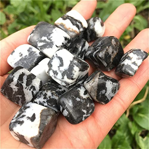 WGPHD Meditation Home Natürlicher Kristall schwarz und weiß gestreifter Stein Polierter Kies Kristallwürfel Exemplare und Mineralien glücklicher Aquariumstein (Größe: 100 g)