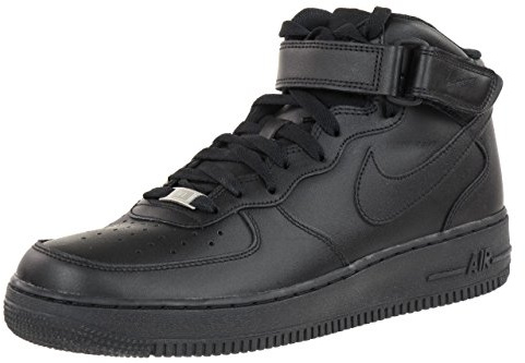 Nike Scarpa Air Force 1 Mid 315123-001 - Zapatillas deportivas de cuero para hombre, Negro, 45 1/2