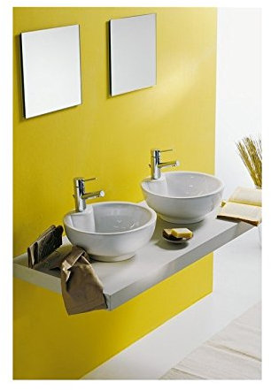 Lavabo bianco tondo da appoggio cm 40 Luna