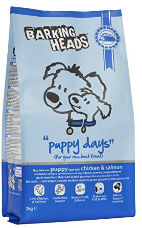 Barking Heads Welpenfutter Trocken Getreidefrei - Welpentage - 100 Natürlich, Huhn und Lachs, Hundefutter Junior, für starke Zähne und Knochen, 18kg
