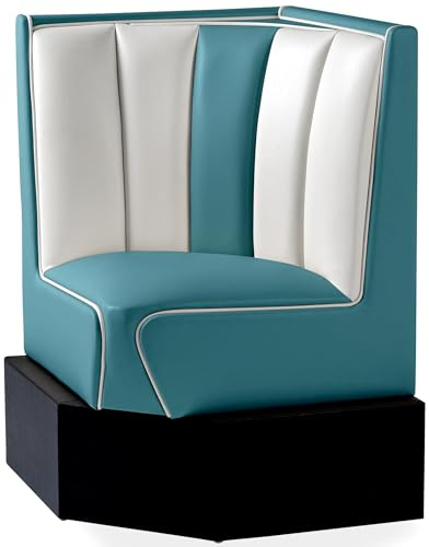 Bel Air Bank Dinerbank Eckbank Sitzbank Einrichtung Gastronomie Dinermöbel Lounge Jahre Design (Blue/White)