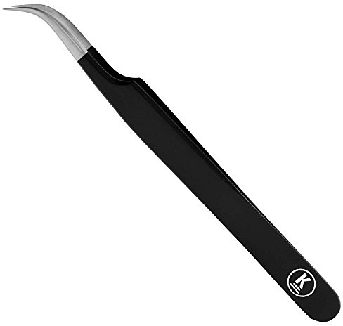 K-Pro Pince à cils courbée inox 12 cm pour faux cils & extensions pro