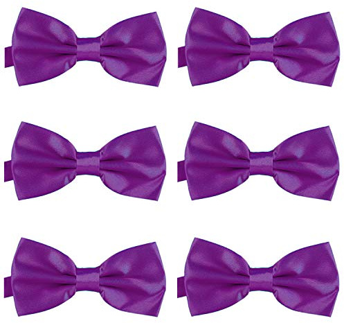 DonDon 6er Set Herren Fliege 12 x 6 cm gebunden und längenverstellbar
