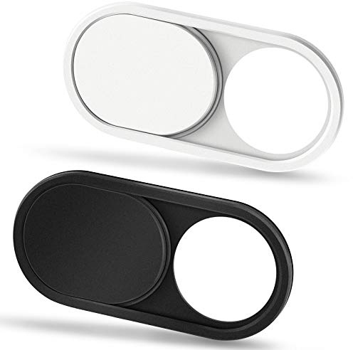 CloudValley Webcam Cover Slide [2-Pack], 0.023 Inch Ultra-Thin Metal Web Camera Privacy Cover for MacBook Pro*, iMac, Laptop Accessories, PC, iPad Pro, iPhone, Computer and Others [Black & White]