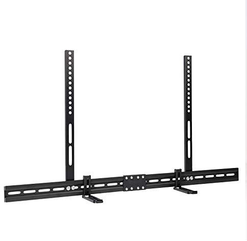 Medla Universal Soundbar Bracket Under or Above TV, Soundbar Mount fits Most TVs up to VESA 700x400mm, Holds up to 6kg, Adjustable 8.5–12cm, Black Steel Sound Bar Holder for Wall or TV Mount