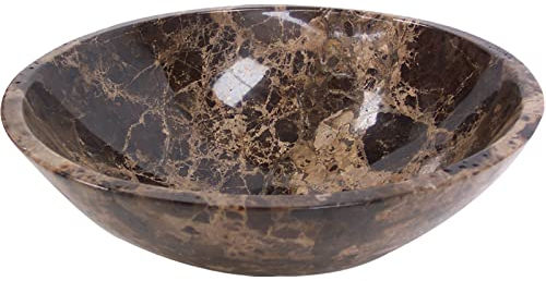 Chrocks Emperador marmo scuro pietra rotonda bagno nave lavandini lavabo da appoggio