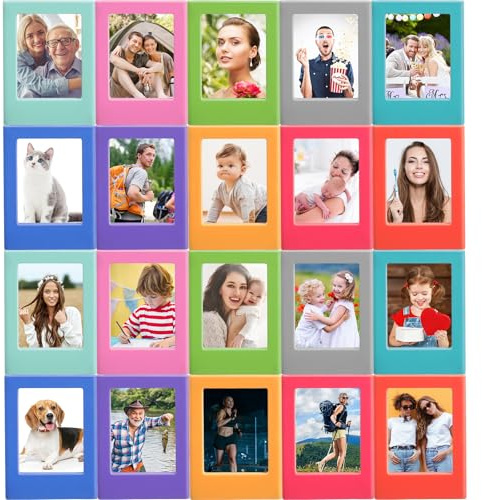 Epakh 20 Packs Magnetic Picture Frame 3 Inches Magnet Photo Frames Colorful Mini Table Photo Frame Holder for Mini Fridge Home School Office (Multicolor)