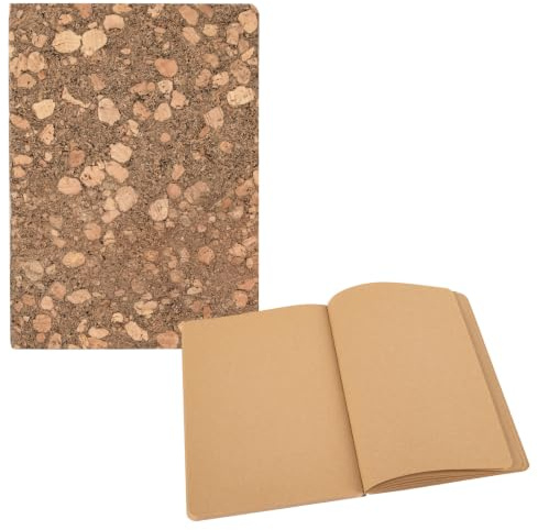Idena Notizbuch 20 x 14 cm blanko | 192 Seiten, Einband aus Kork, 80 g/m², 12253