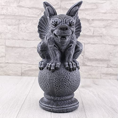 STEINFIGUREN SPICKER Steinfigur Gargoyle Torwächter 240 Gartenfigur Steinguss Basaltgrau
