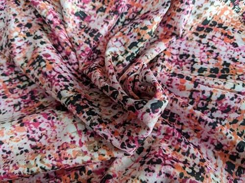 Slinky Stoff, Schlangenmuster, elastisches Mischgewebe als Meterware zum Nähen, Pink