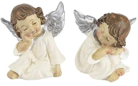 Ideen mit Herz Kleine Deko-Figuren Engel | Weihnachtsfiguren ideal zum Basteln oder als Tischdeko für Weihnachten | 2 Engel-Figuren | jeweils ca. 4,5 x 3,5 x 3 cm