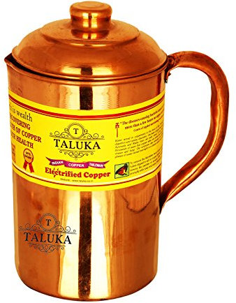 Devyom Pichet en cuivre pur fait à la main pour conserver l'eau et conserver des bienfaits pour la santé (1,5 l)