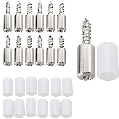 Self-tapping Screw Cabinet Laminate Support, Cabinet Shelf Pegs, Shelf Bracket Screws Pegs with Non-Slip Sleeve, Self-tapping Integrated Screws for Kitchen Cabinet, Bookcase Support (12 PCS)