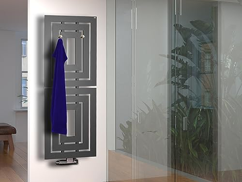 BADHEIZKÖRPER Design Insight 2 162x60 cm 1224 W anthrazit moonstone + 2 Knopfhalter SZAGATO handtuchwärmer handtuchtrockner handtuchhalter paneelheizkörper vertikal mittelanschluß flachheizkörper